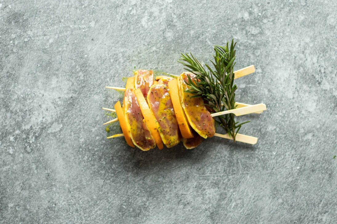 Gemarineerde eendenborst met sinaas