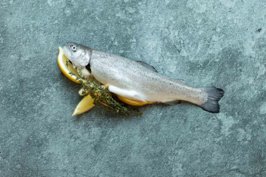 Opgevulde forel met verse kruiden