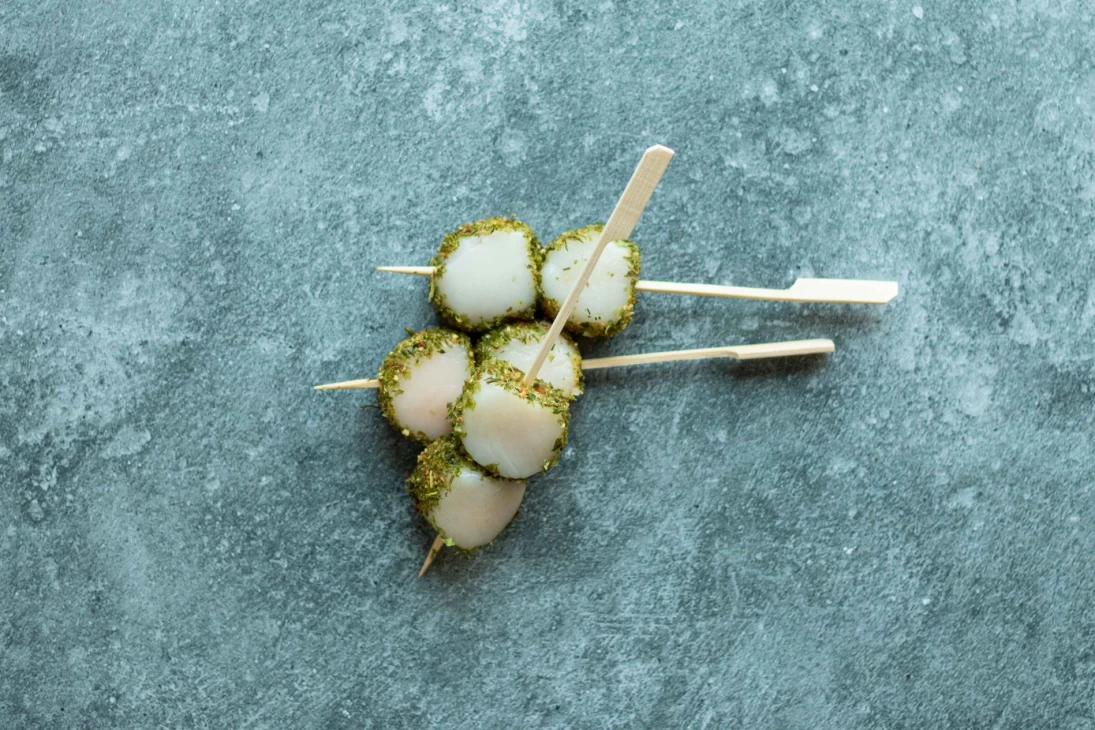 Saté  van coquilles