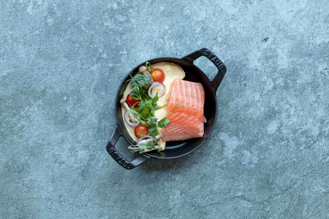 Papillot met zalm en bimi