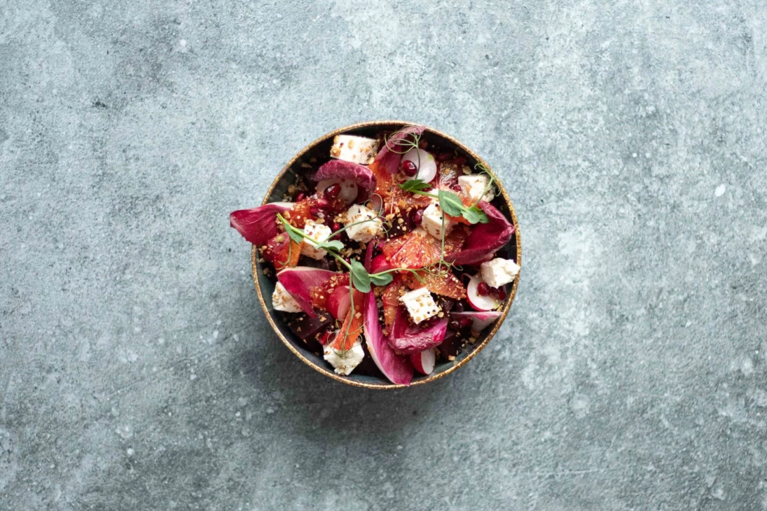 Quinoa salade met bloedappelsien BBQ